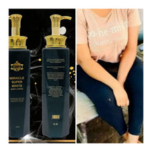 Load image into Gallery viewer, Miracle supper white body lotion for uneven skin tone with dark spots, superficial sun damage whitening/brightening the skin