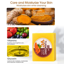 Load image into Gallery viewer, Tumeric Soap Skin Whitening Dark Spots lightening Acne Brightening Turmeric
