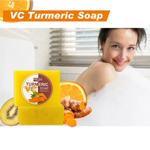 Load image into Gallery viewer, Tumeric Soap Skin Whitening Dark Spots lightening Acne Brightening Turmeric
