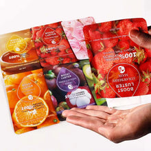 Load image into Gallery viewer, 100% natural   Fruits rejuvenating nourishing vitamin c korean face masks -10 pieces
