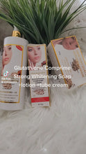 Load and play video in Gallery viewer, Glutathione Comprime Strong Whitening Soap +lotion+tube soap
