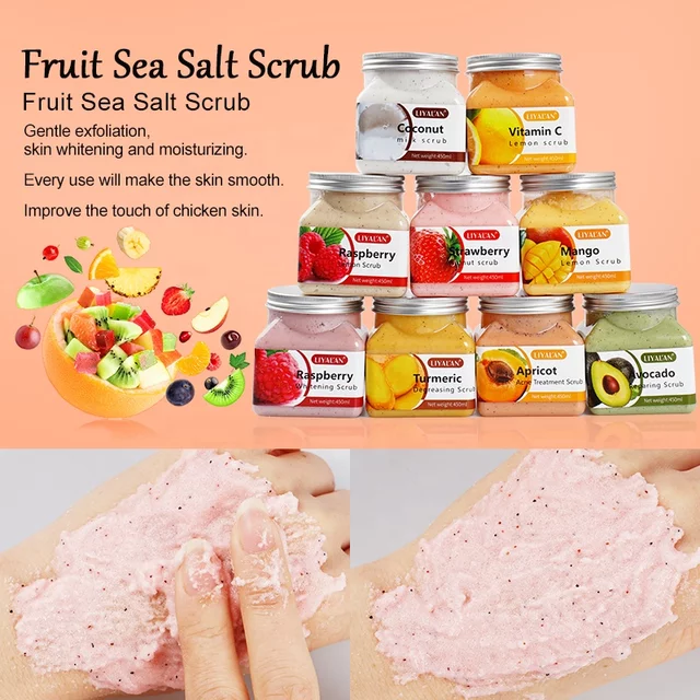 Exfoliating Dead Sea Salt Body Fruit Scrub Moisturizing Buy 2 GetFree