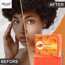 Load image into Gallery viewer, Ailke organic dark spot papaya Brightening soap acne scars face and kojic acid whitening soap
