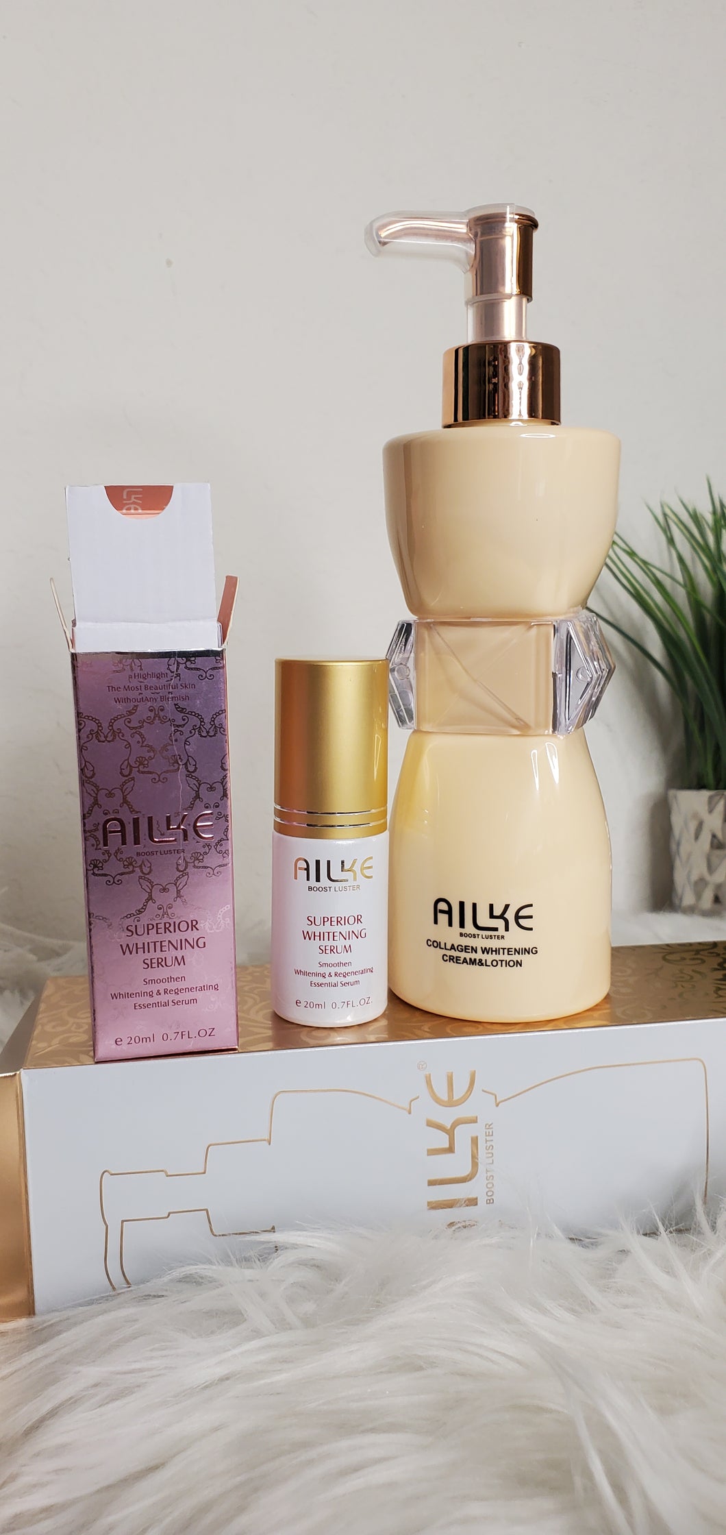 Ailke skin care milk fishbone collagen  Brightening whitening body lotion and serum