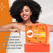 Load image into Gallery viewer, Ailke organic dark spot papaya Brightening soap acne scars face and kojic acid whitening soap
