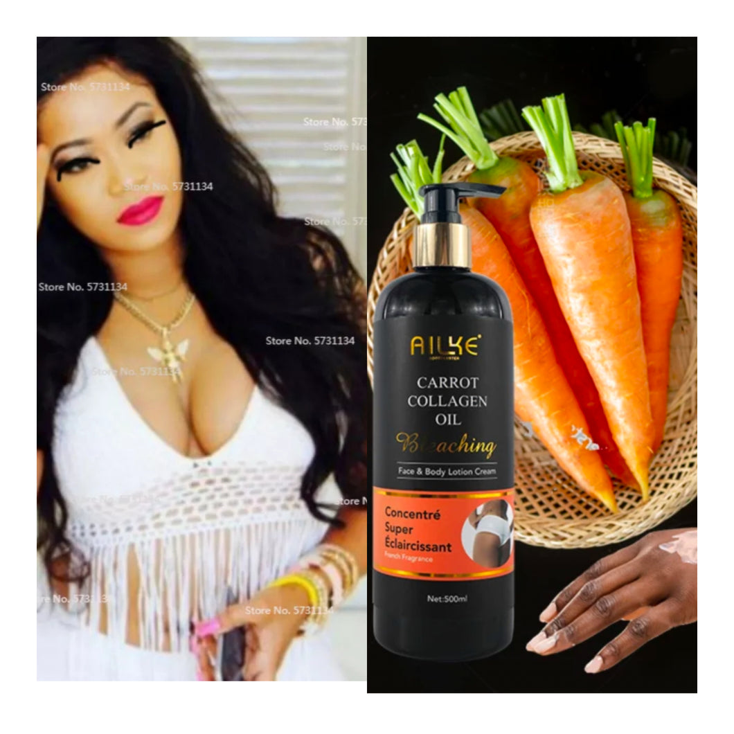 Moisturizing carrot oil Face and body  luxury collagen whitening lotion