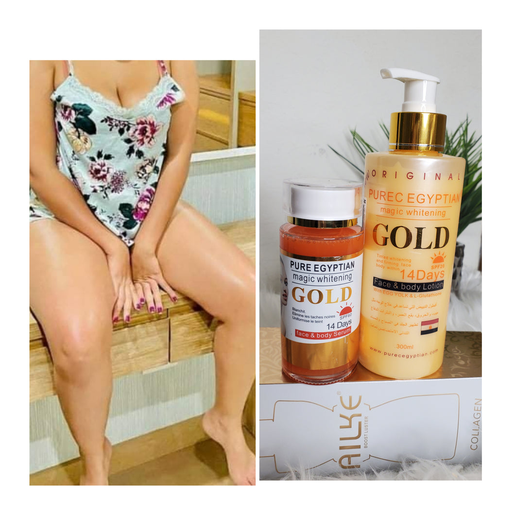 pure egyptian whitening magic gold whitening lotion and serum