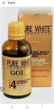 Load image into Gallery viewer, PURE WHITE GOLD SERUM fast action black spot remover. Fast whitening serum.
